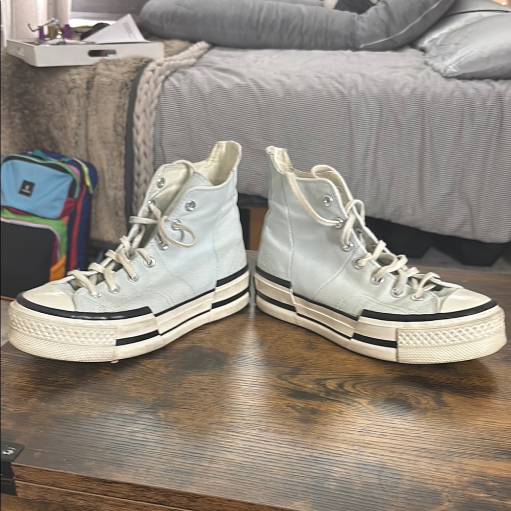 Converse Chuck 70 Plus Aqua and White High-Top Sneakers Canvas Classic